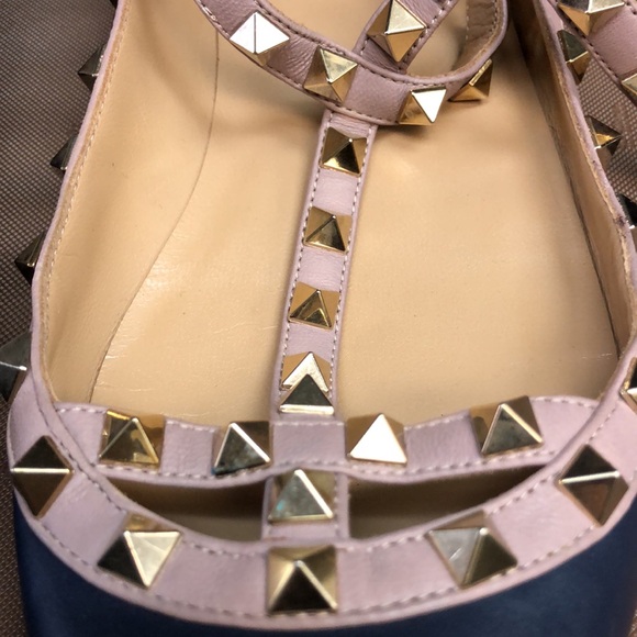 Valentino Garavani women’s rockstud caged navy flats with ankle strap size EU 41 - Picture 5 of 9